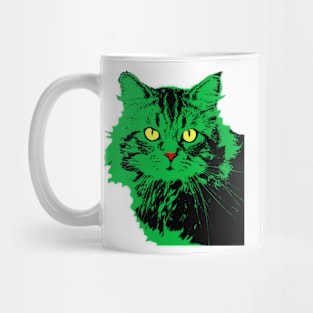 CAT POP ART  GREEN Mug